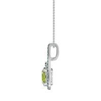 Wrap Around Halo Oval Necklace