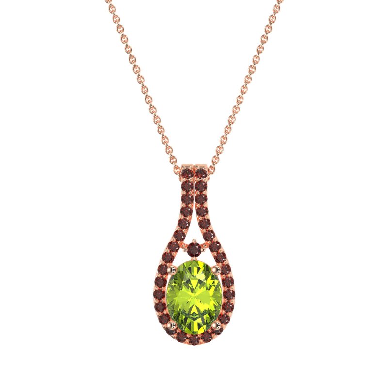 Wrap Around Halo Oval Necklace