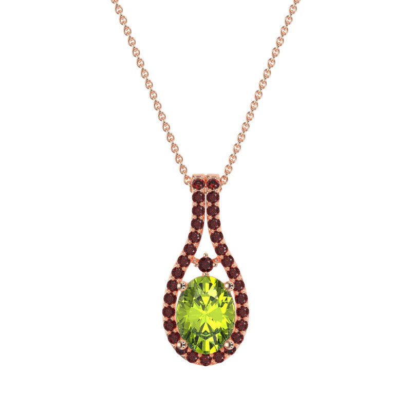 Wrap Around Halo Oval Necklace