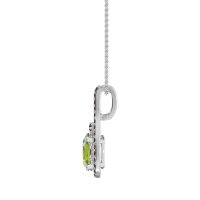 Wrap Around Halo Oval Necklace