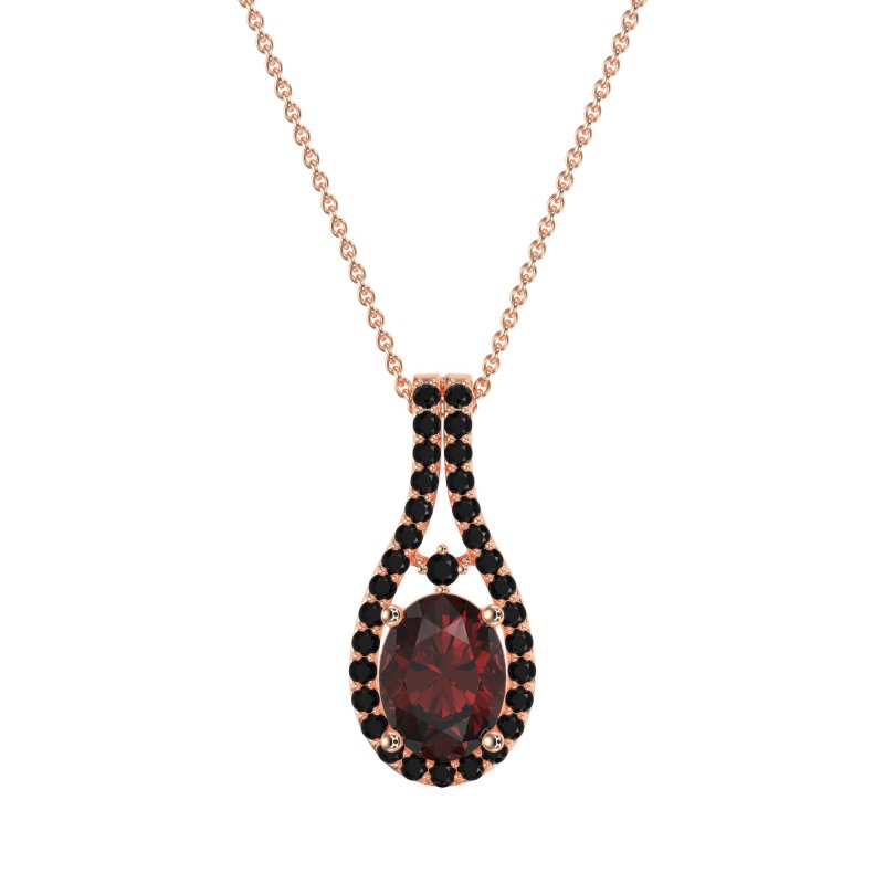 Wrap Around Halo Oval Necklace