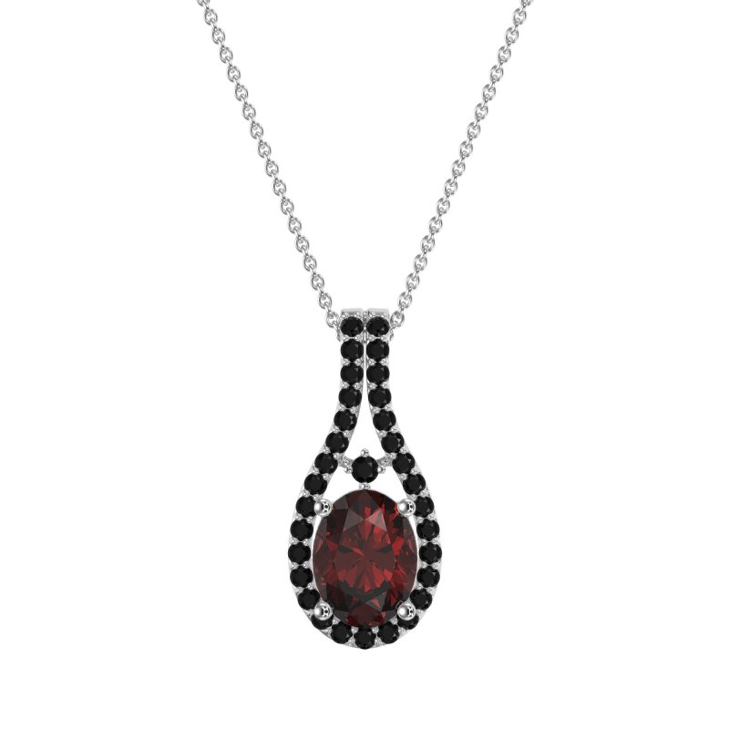 Wrap Around Halo Oval Necklace