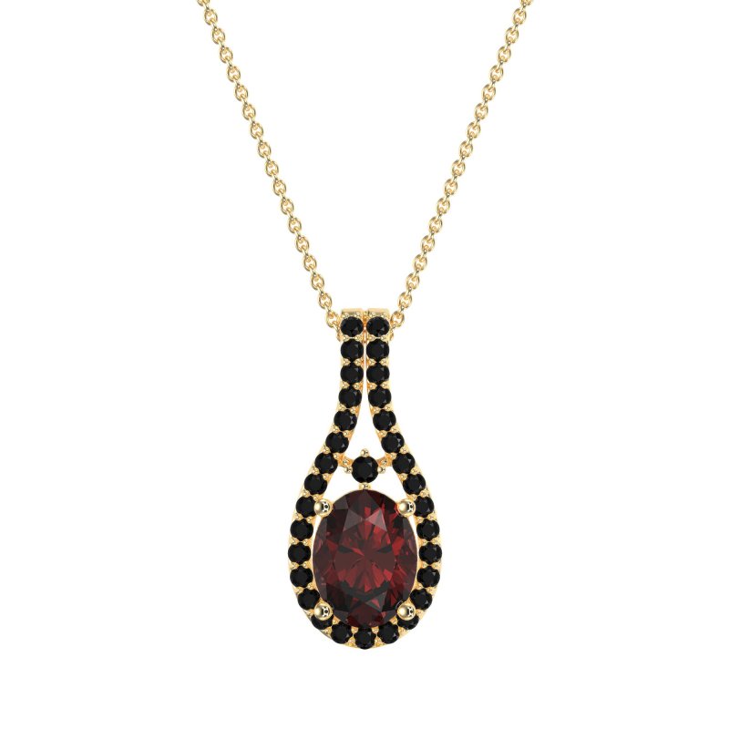 Wrap Around Halo Oval Necklace