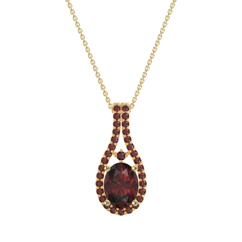 Wrap Around Halo Oval Necklace