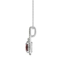 Wrap Around Halo Oval Necklace