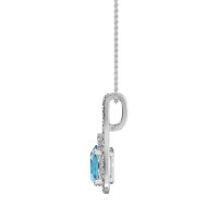 Wrap Around Halo Oval Necklace
