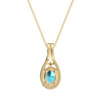 Wrap Around Halo Oval Necklace