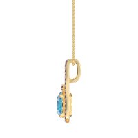 Wrap Around Halo Oval Necklace