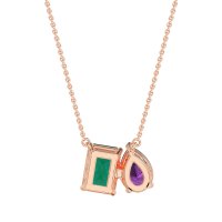 Pear and Emerald Toi et Moi Necklace