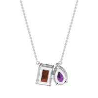 Pear and Emerald Toi et Moi Necklace