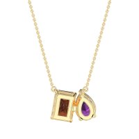 Pear and Emerald Toi et Moi Necklace