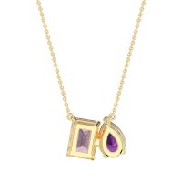 Pear and Emerald Toi et Moi Necklace