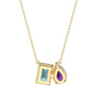 Pear and Emerald Toi et Moi Necklace