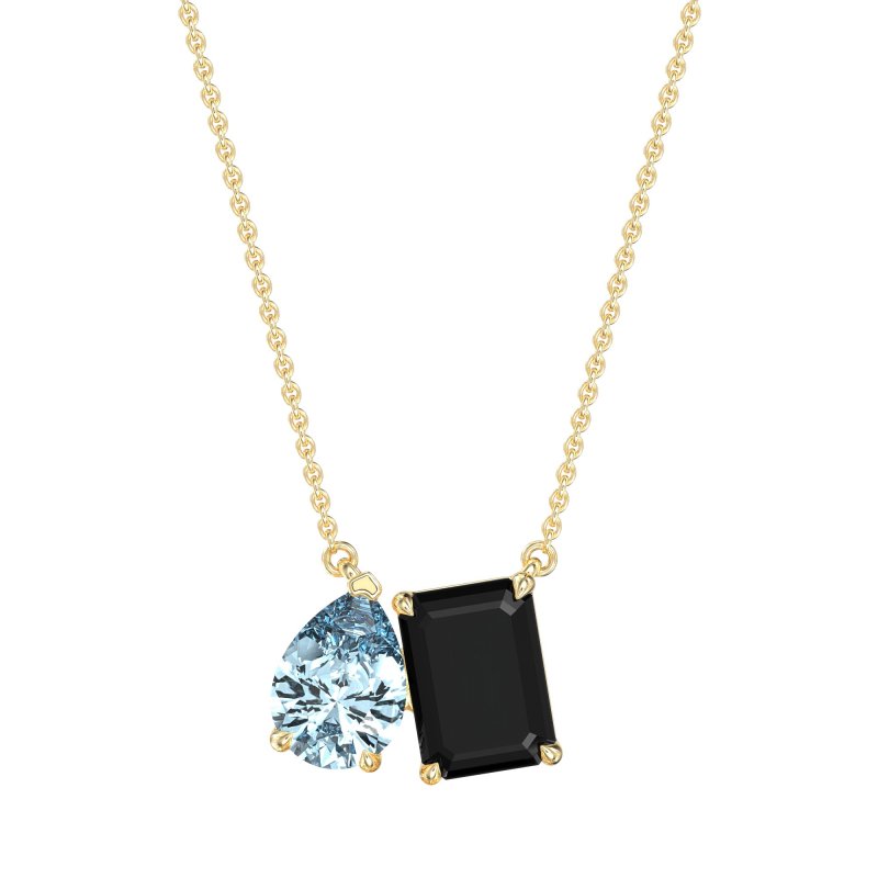 Pear and Emerald Toi et Moi Necklace