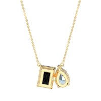 Pear and Emerald Toi et Moi Necklace