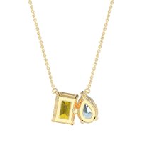 Pear and Emerald Toi et Moi Necklace