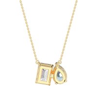 Pear and Emerald Toi et Moi Necklace
