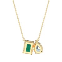 Pear and Emerald Toi et Moi Necklace