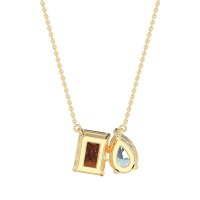 Pear and Emerald Toi et Moi Necklace