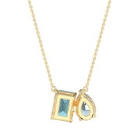 Pear and Emerald Toi et Moi Necklace