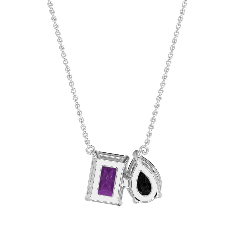 Pear and Emerald Toi et Moi Necklace