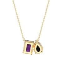 Pear and Emerald Toi et Moi Necklace