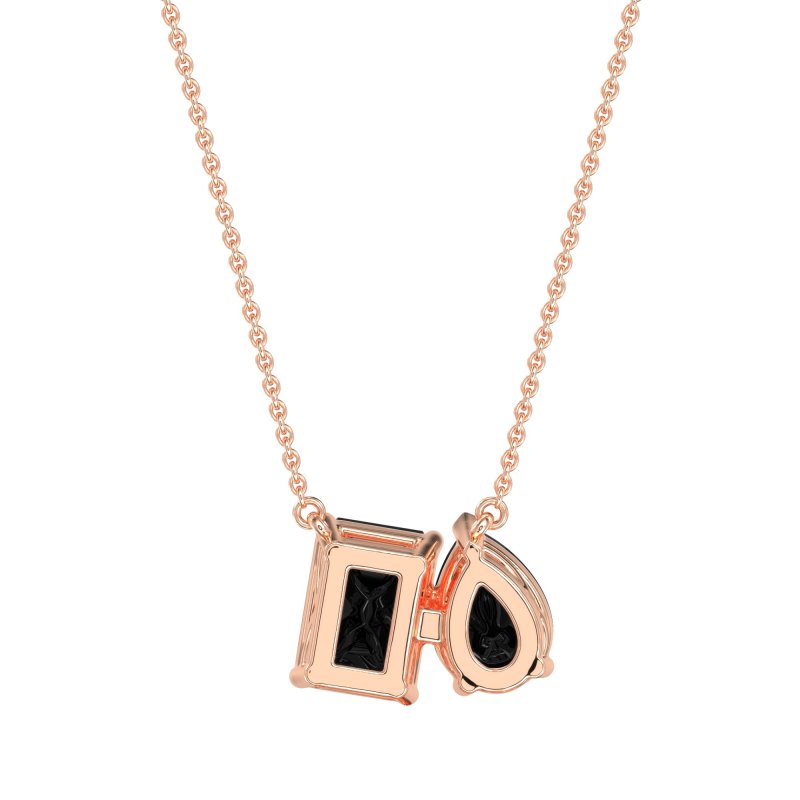 Pear and Emerald Toi et Moi Necklace