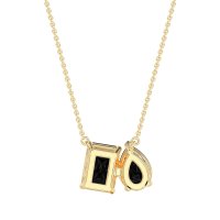 Pear and Emerald Toi et Moi Necklace