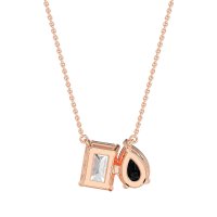 Pear and Emerald Toi et Moi Necklace