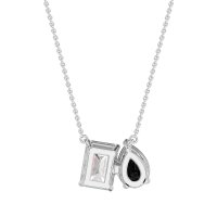 Pear and Emerald Toi et Moi Necklace