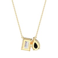 Pear and Emerald Toi et Moi Necklace