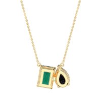 Pear and Emerald Toi et Moi Necklace