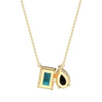 Pear and Emerald Toi et Moi Necklace