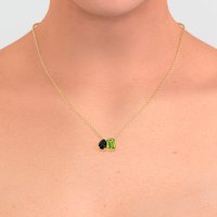 Pear and Emerald Toi et Moi Necklace
