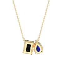 Pear and Emerald Toi et Moi Necklace