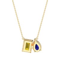 Pear and Emerald Toi et Moi Necklace
