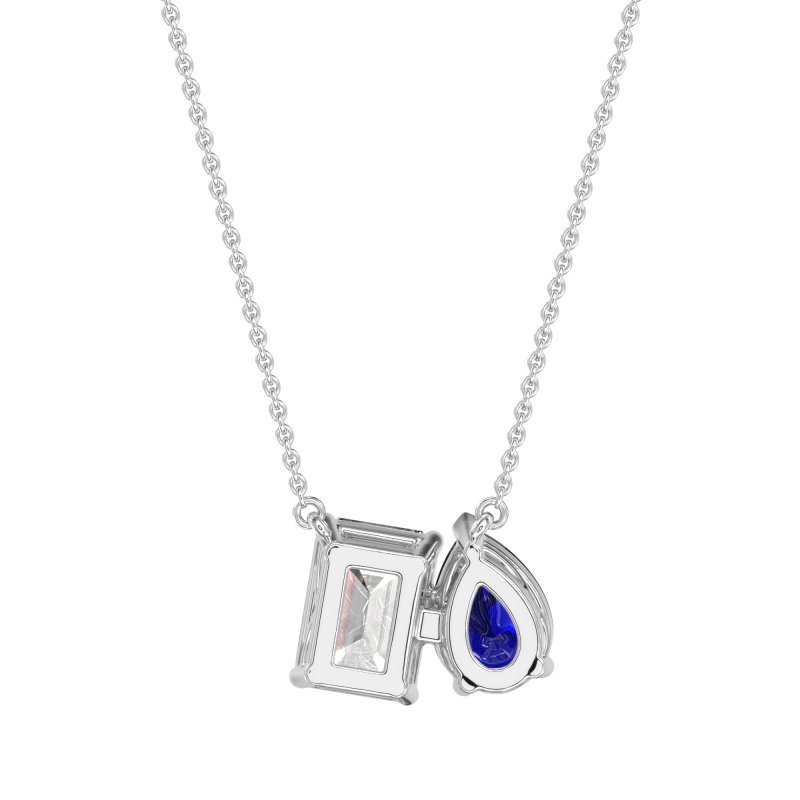 Pear and Emerald Toi et Moi Necklace