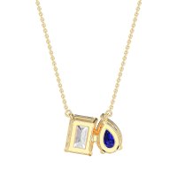 Pear and Emerald Toi et Moi Necklace