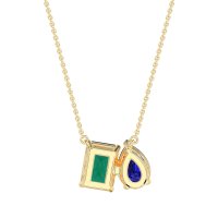 Pear and Emerald Toi et Moi Necklace