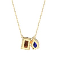 Pear and Emerald Toi et Moi Necklace