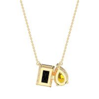 Pear and Emerald Toi et Moi Necklace