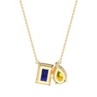 Pear and Emerald Toi et Moi Necklace