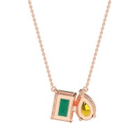 Pear and Emerald Toi et Moi Necklace