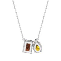 Pear and Emerald Toi et Moi Necklace