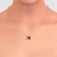 Pear and Emerald Toi et Moi Necklace