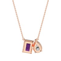 Pear and Emerald Toi et Moi Necklace
