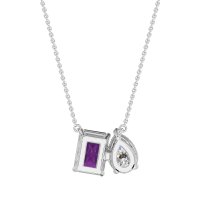Pear and Emerald Toi et Moi Necklace