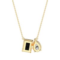 Pear and Emerald Toi et Moi Necklace