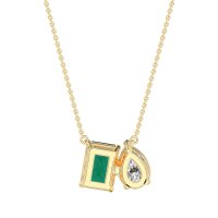 Pear and Emerald Toi et Moi Necklace