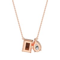 Pear and Emerald Toi et Moi Necklace